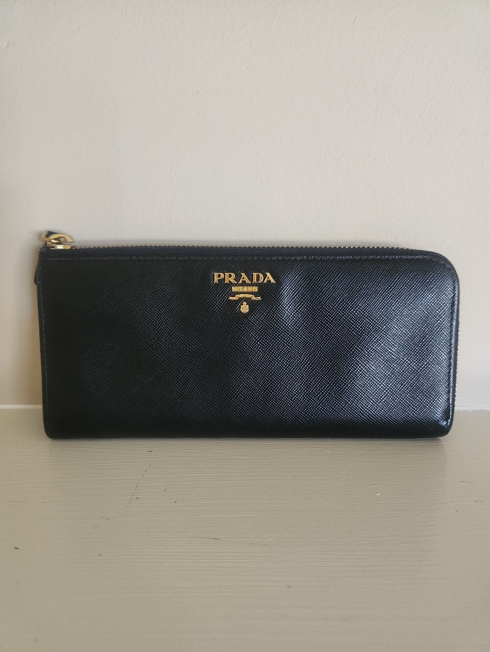 Authentic Prada Saffiano Leather Zippy Wallet Black- Excellent Used Condition